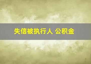 失信被执行人 公积金